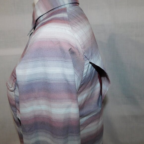 Columbia Pilsner Peak Ombre Stripe Long Sleeve Women S Shirt UPF 50 button front - Picture 7 of 13